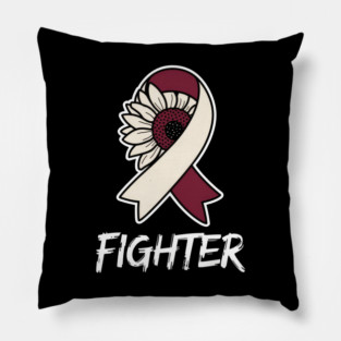 Throat Cancer Fighter Head And Neck Cancer Awareness Month Sunflower Pillow