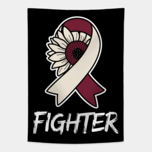 Throat Cancer Fighter Head And Neck Cancer Awareness Month Sunflower Tapestry