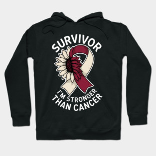 Survivor I'm Stronger Than Cancer Head And Neck Cancer Awareness Month Sunflower Hoodie