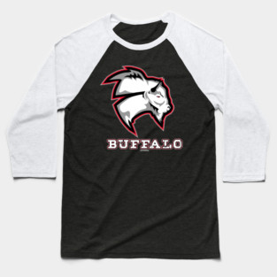 Buffalo Sabres Bison Head - Black/Red Baseball T-Shirt