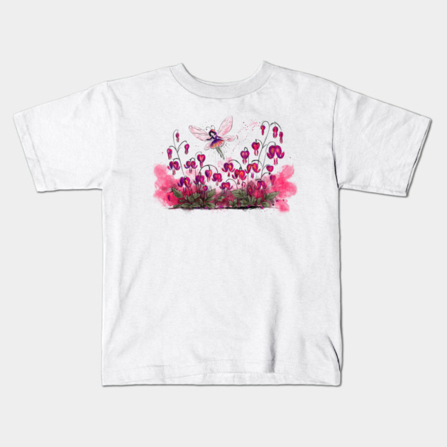 Bleeding Heart Fairy Kids T-Shirt by H. R. Sinclair