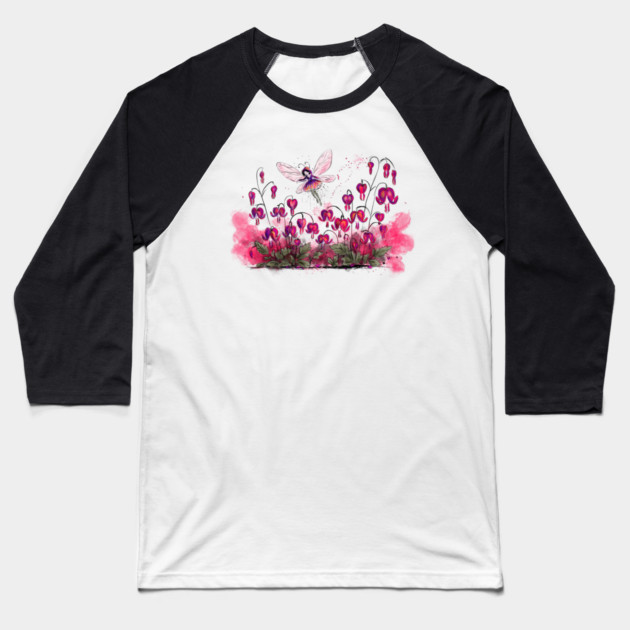 Bleeding Heart Fairy Baseball T-Shirt by H. R. Sinclair