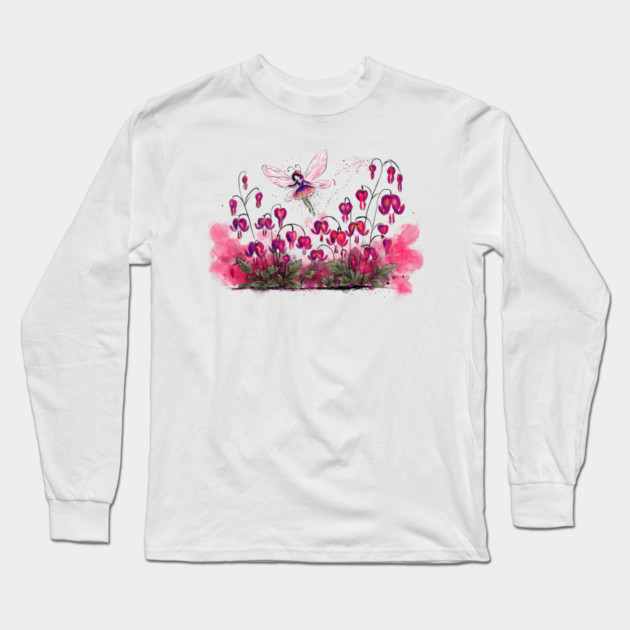 Bleeding Heart Fairy Long Sleeve T-Shirt by H. R. Sinclair