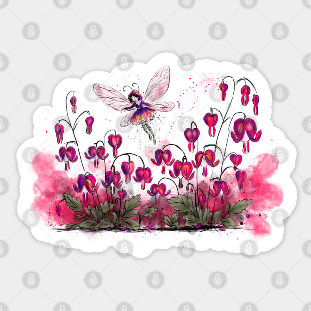 Bleeding Heart Fairy Sticker by H. R. Sinclair