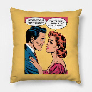 Funny Vintage Romantic Comic Pillow