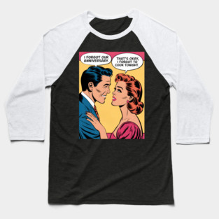 Funny Vintage Romantic Comic Baseball T-Shirt