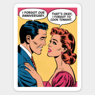 Funny Vintage Romantic Comic Sticker