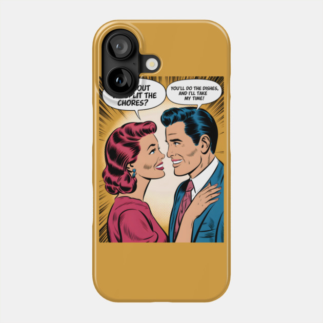 Household Chores Vintage Retro Comic Phone Case by animegirlnft