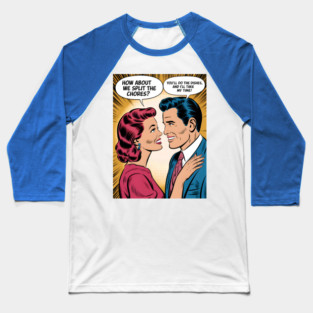 Household Chores Vintage Retro Comic Baseball T-Shirt