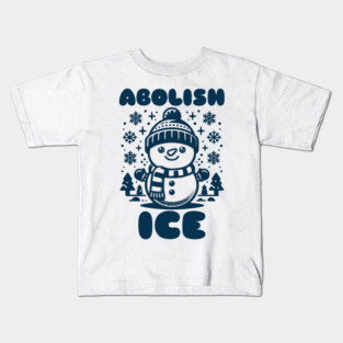 Abolish ICE Retro Vintage Snowman Political Satire Kids T-Shirt