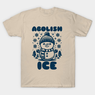 Abolish ICE Retro Vintage Snowman Political Satire T-Shirt