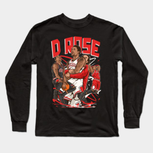 Derrick Rose D Rose Cartoon Long Sleeve T-Shirt