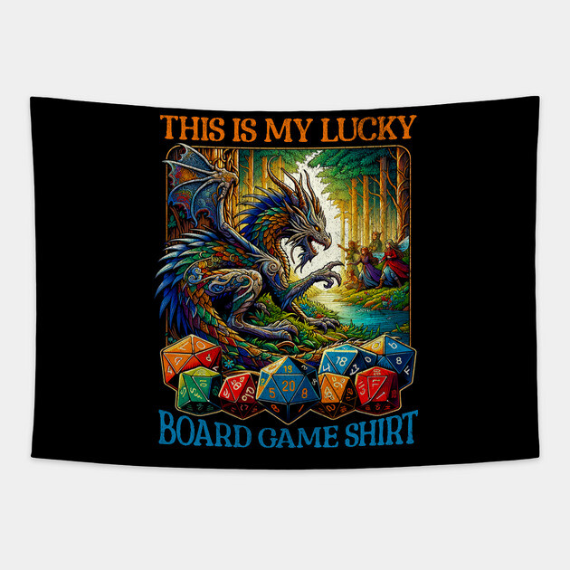 This is my Lucky Board Game Shirt for tabletop and Board Game Fans Distressed Look Tapestry by Joaddo