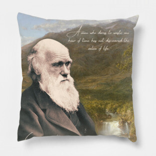 Charles Darwin Vintage Design - Inspirational Quote from Scientist Pillow