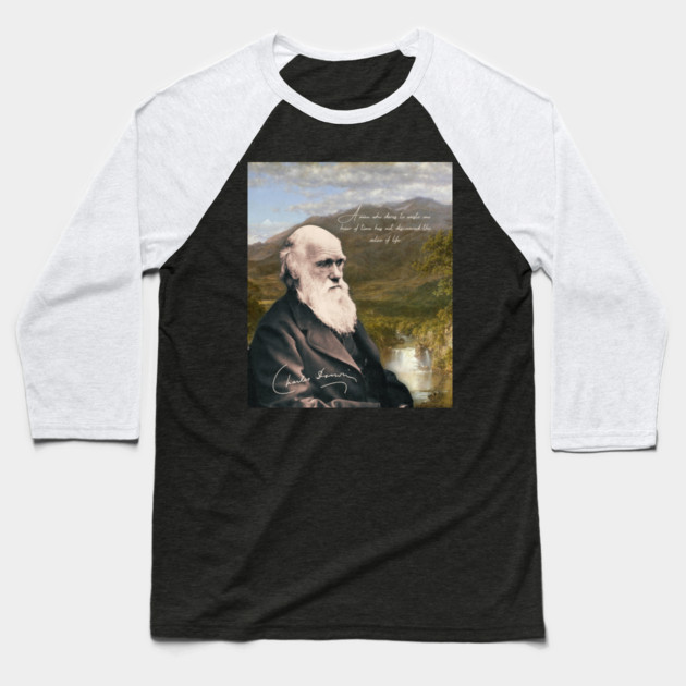 Charles Darwin Vintage Design - Inspirational Quote from Scientist Baseball T-Shirt by TuncGK