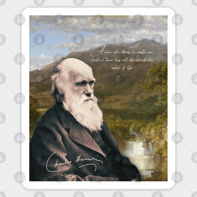 Charles Darwin Vintage Design - Inspirational Quote from Scientist Sticker by TuncGK