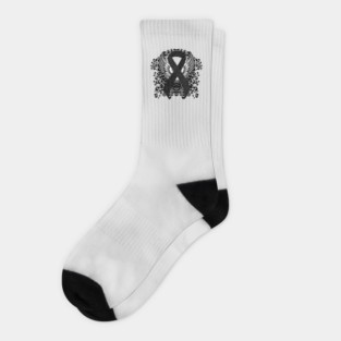 Black Ribbon with Wings Socks
