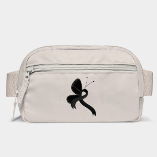 Black Awareness Ribbon Butterfly Bag