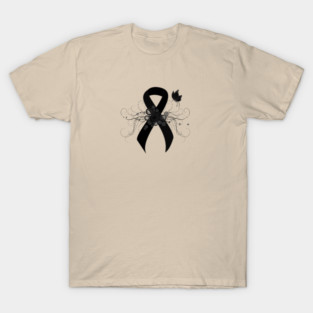 Black Ribbon with Butterfly T-Shirt