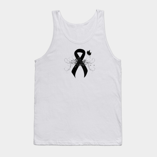 Black Ribbon with Butterfly Tank Top by HolidayBug