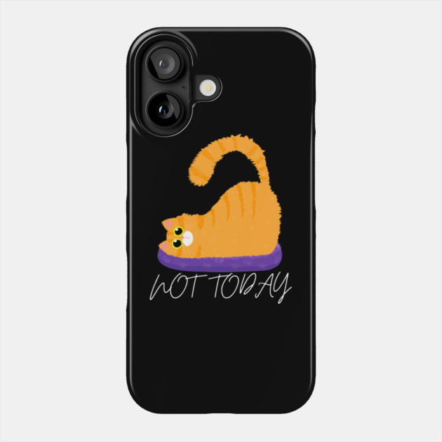 Lazy Cat Mood – Not Today Phone Case by Premachandra's Store