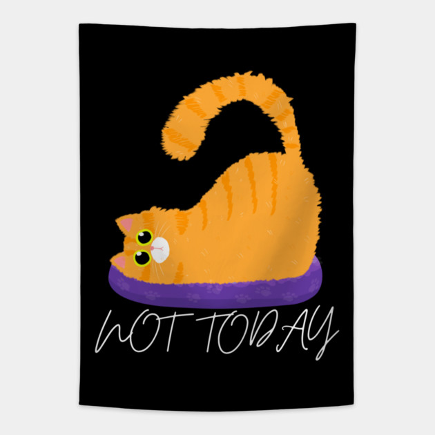 Lazy Cat Mood – Not Today Tapestry by Premachandra's Store