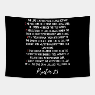 Psalm 23 of the Bible - Biblical Quote (Book of Hebrew Psalms) Tapestry