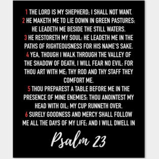 Psalm 23 of the Bible - Biblical Quote (Book of Hebrew Psalms) Posters and Art