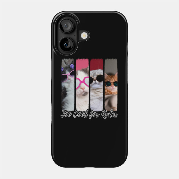 Too Cool for Rules – Stylish Cat Attitude Phone Case by Premachandra's Store