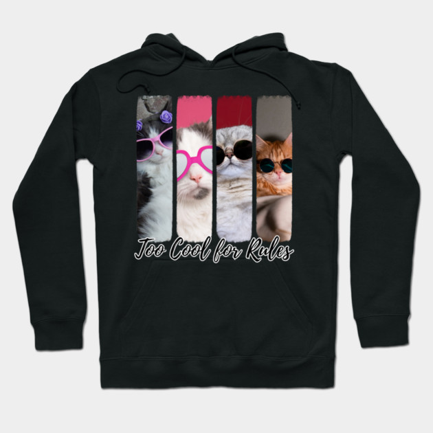 Too Cool for Rules – Stylish Cat Attitude Hoodie by Premachandra's Store