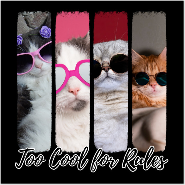 Too Cool for Rules – Stylish Cat Attitude Wall Art by Premachandra's Store