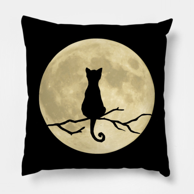 Mystic Moon Cat Pillow by Premachandra's Store