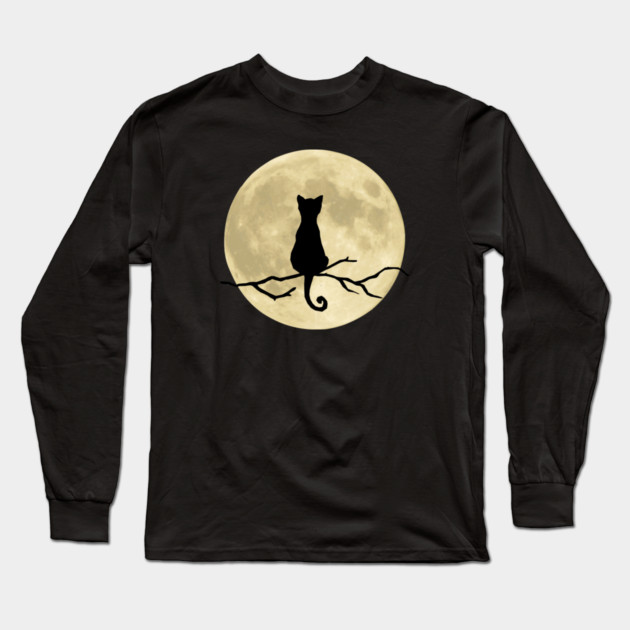 Mystic Moon Cat Long Sleeve T-Shirt by Premachandra's Store