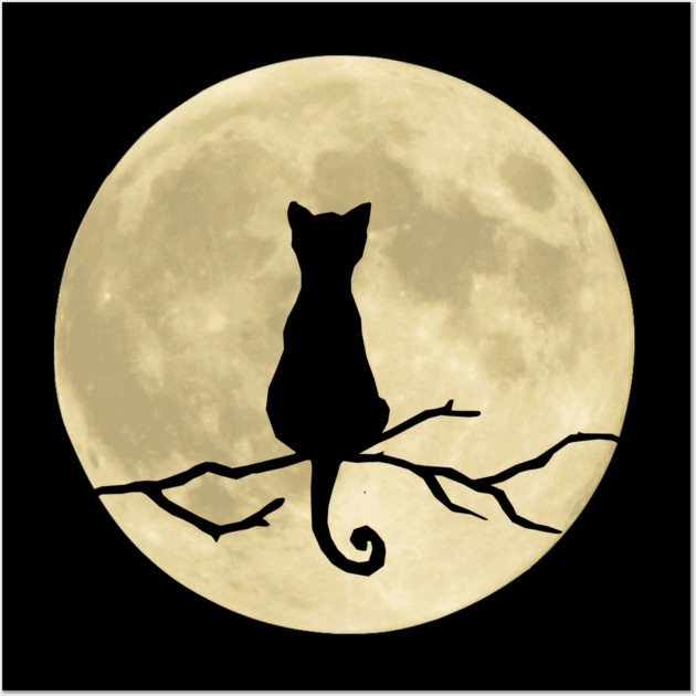 Mystic Moon Cat Wall Art by Premachandra's Store