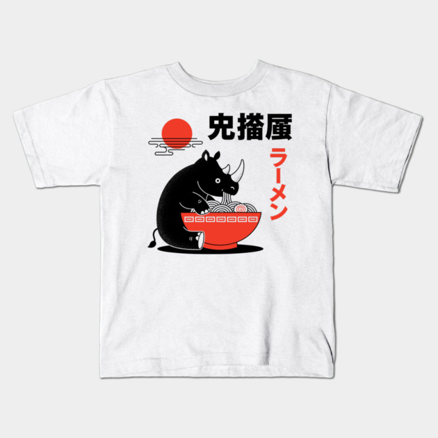 Rhino's Ramen Kids T-Shirt by enrynz