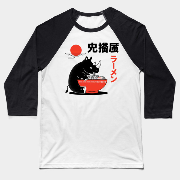 Rhino's Ramen Baseball T-Shirt by Digironin