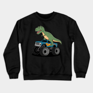 Monster Truck Dinosaur Birthday Party Monster Truck Crewneck Sweatshirt
