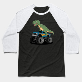 Monster Truck Dinosaur Birthday Party Monster Truck Baseball T-Shirt