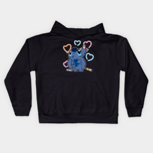 Coloring Love Lilo And Stitch Kids Hoodie