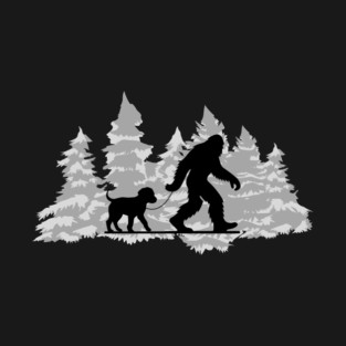 Dog Walker Animal Lover Bigfoot T-Shirt