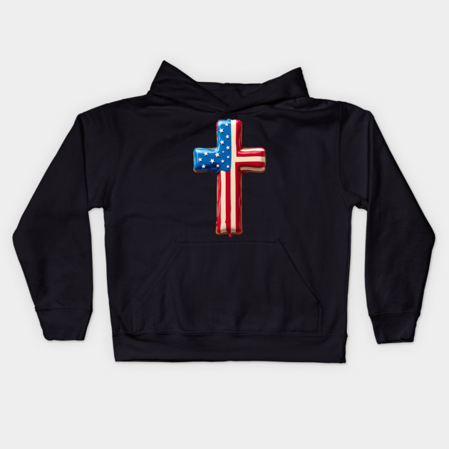 American Cross of Freedom Kids Hoodie by animegirlnft