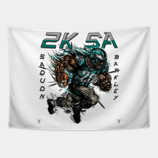 2K SA - Saquon Barkley 2000 Yards Philadelphia Eagles Illustration Tapestry