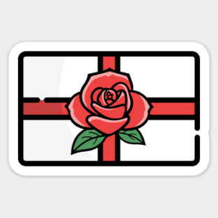 St. George's Day Rose English Flag Sticker