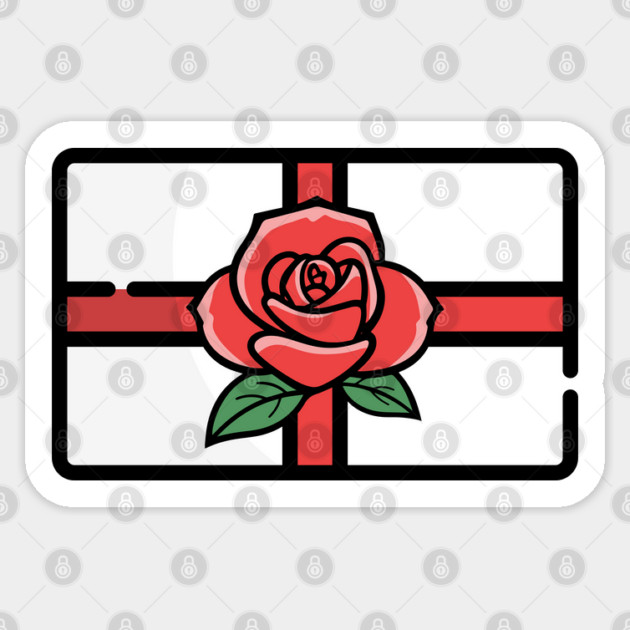 St. George's Day Rose English Flag Sticker by HolidayBug