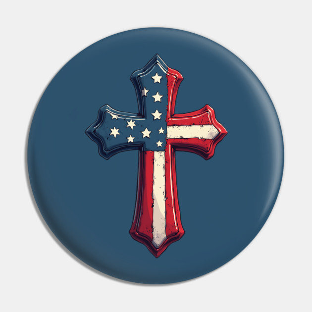 American Cross Savior Pin by animegirlnft