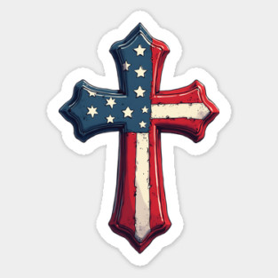American Cross Savior Sticker