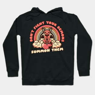 Don't Fight Your Demons Summon Them Funny Witchy Baphomet Hoodie
