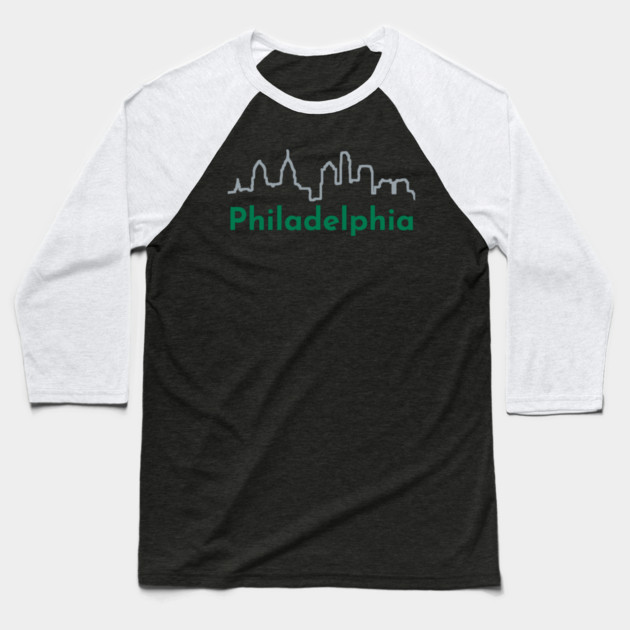 Philadelphia Skyline Baseball T-Shirt by DonWillisJrArt