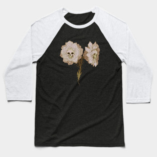 Skull flowers Baseball T-Shirt