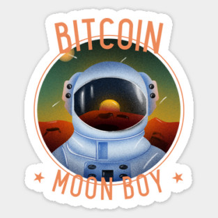 Bitcoin Moon Boy Sticker